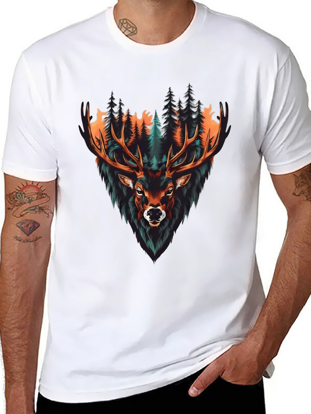 Mens Graphic Tee - Deer in Forest product image 5