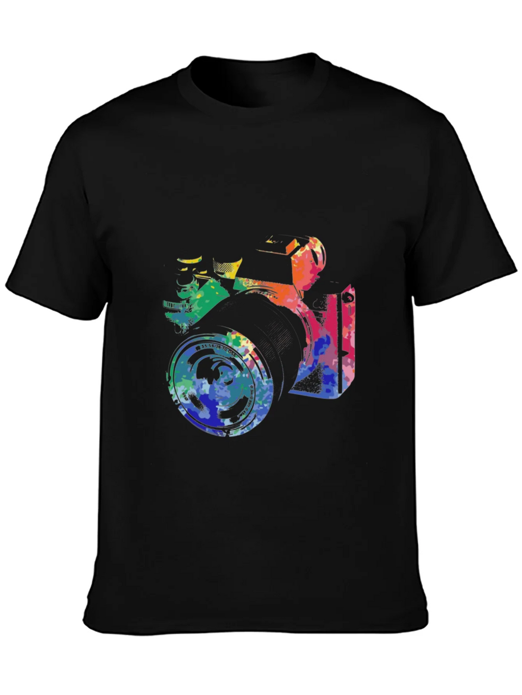 Retro Camera Graphic Tee - Artsy Black T-Shirt product image 3
