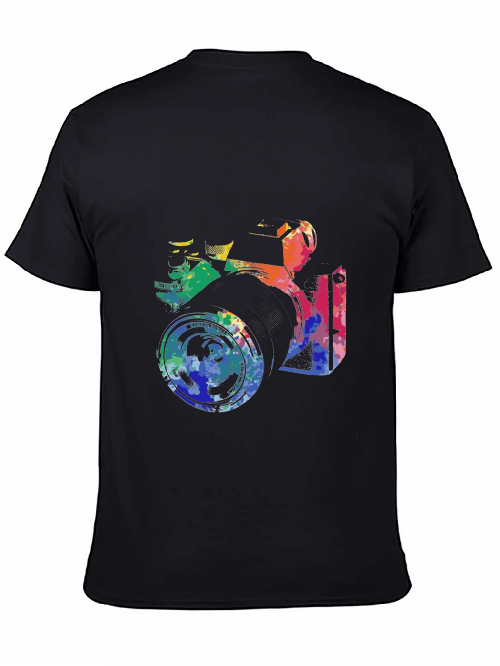 Retro Camera Graphic Tee - Artsy Black T-Shirt product image 4