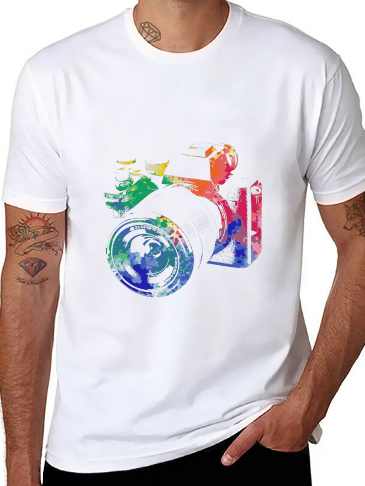 Retro Camera Graphic Tee - Artsy Black T-Shirt product image 7