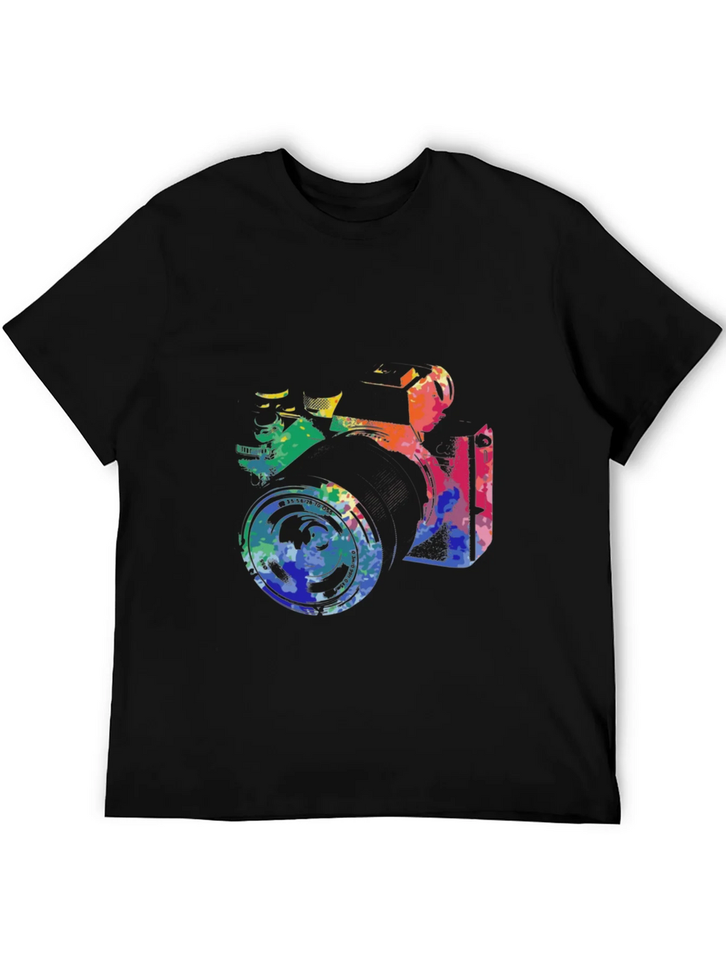 Retro Camera Graphic Tee - Artsy Black T-Shirt product image 5