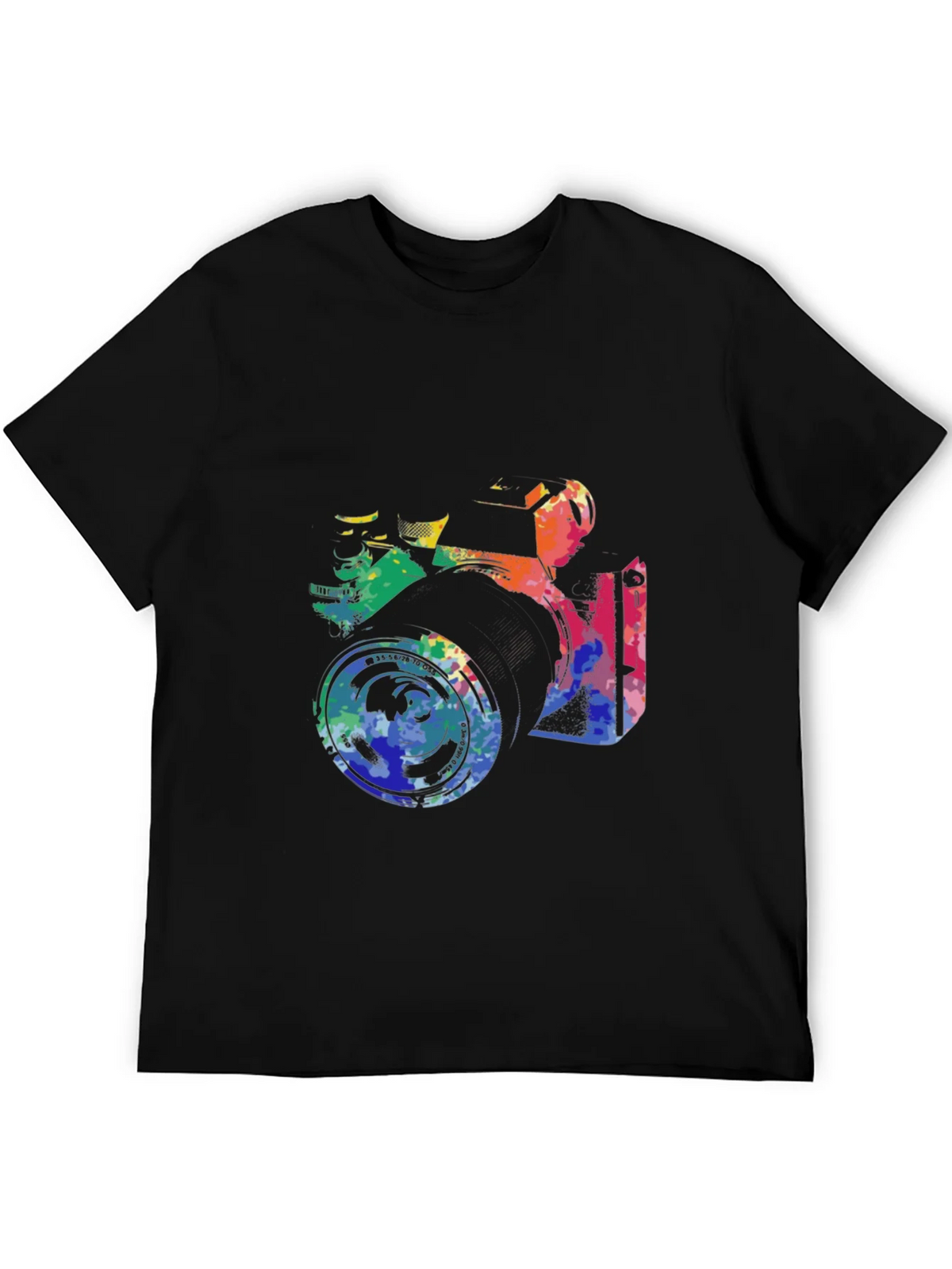Retro Camera Graphic Tee - Artsy Black T-Shirt product image 5