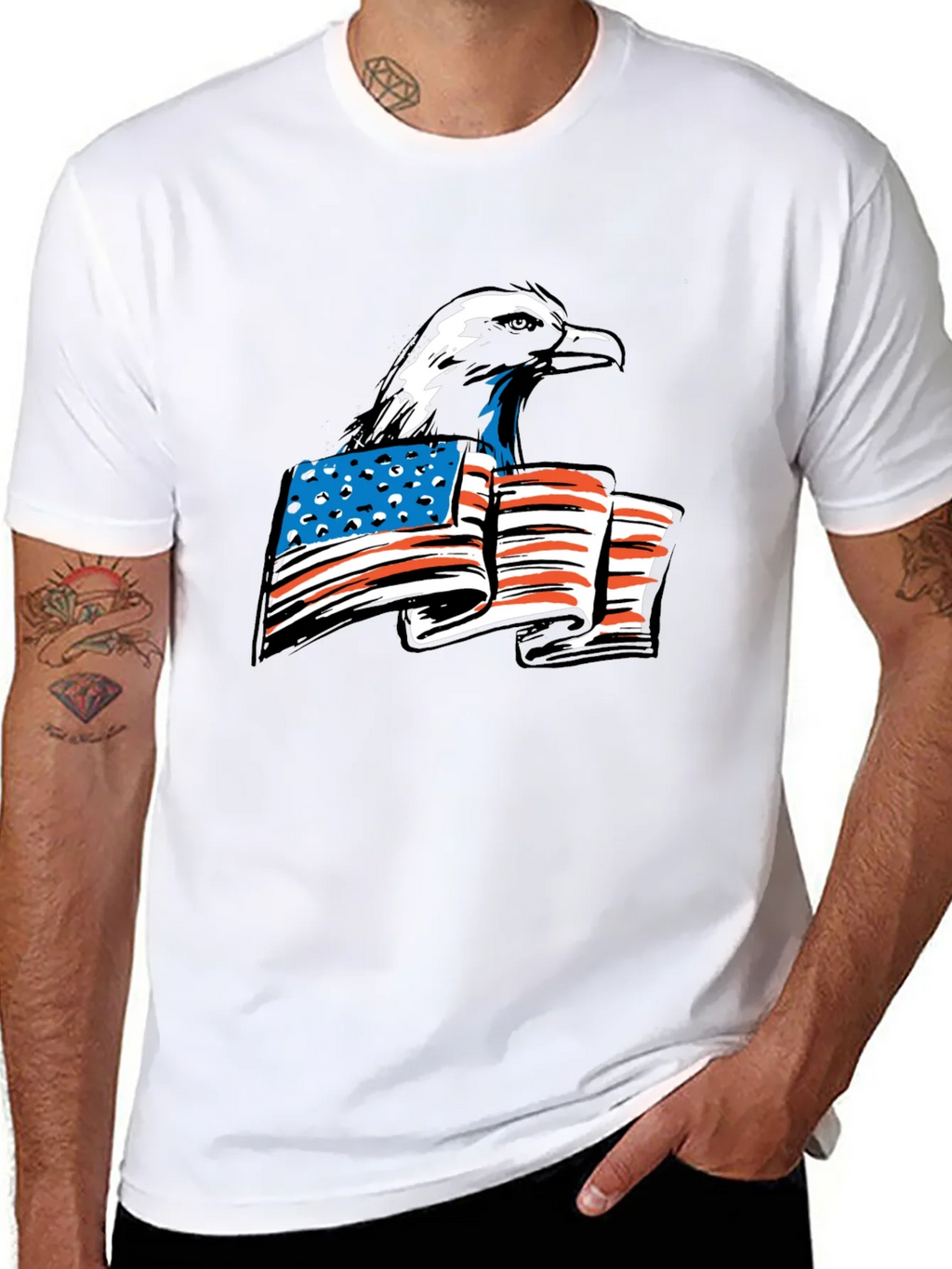 Bald Eagle American Flag Graphic Tee product image 2