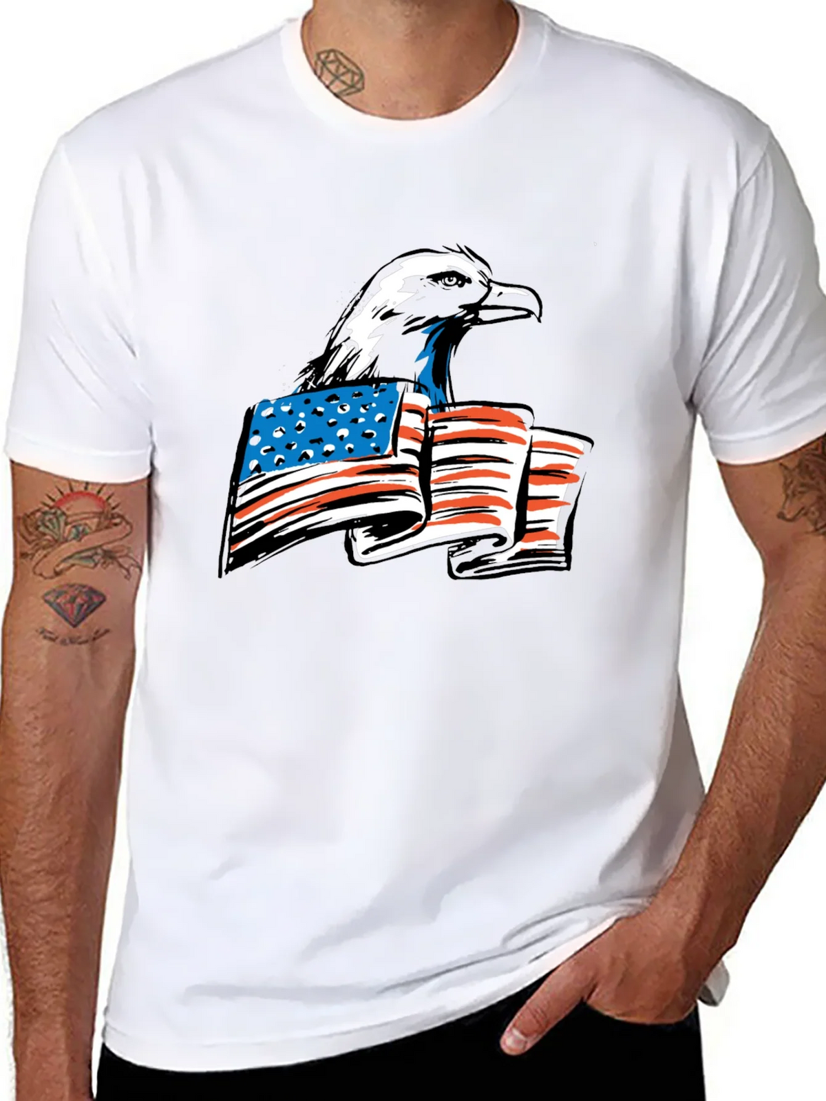 Bald Eagle American Flag Graphic Tee product image 2