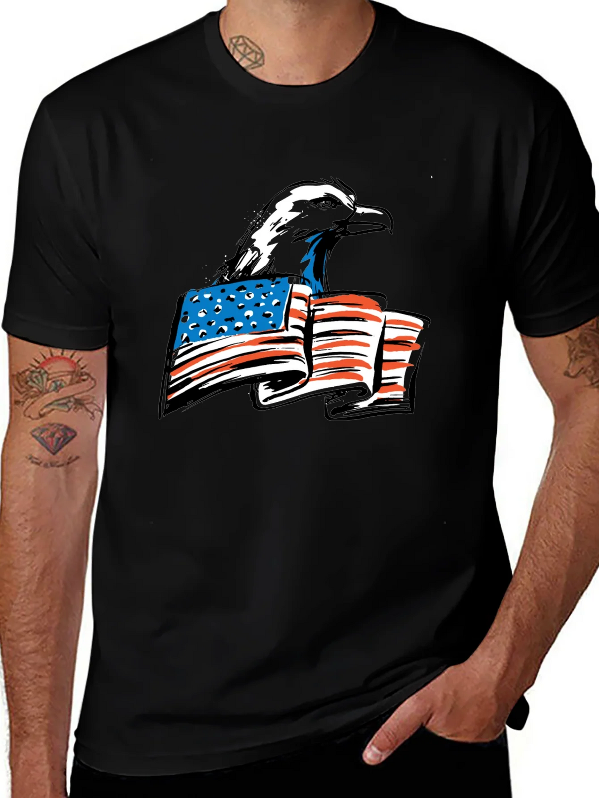Bald Eagle American Flag Graphic Tee product image 1