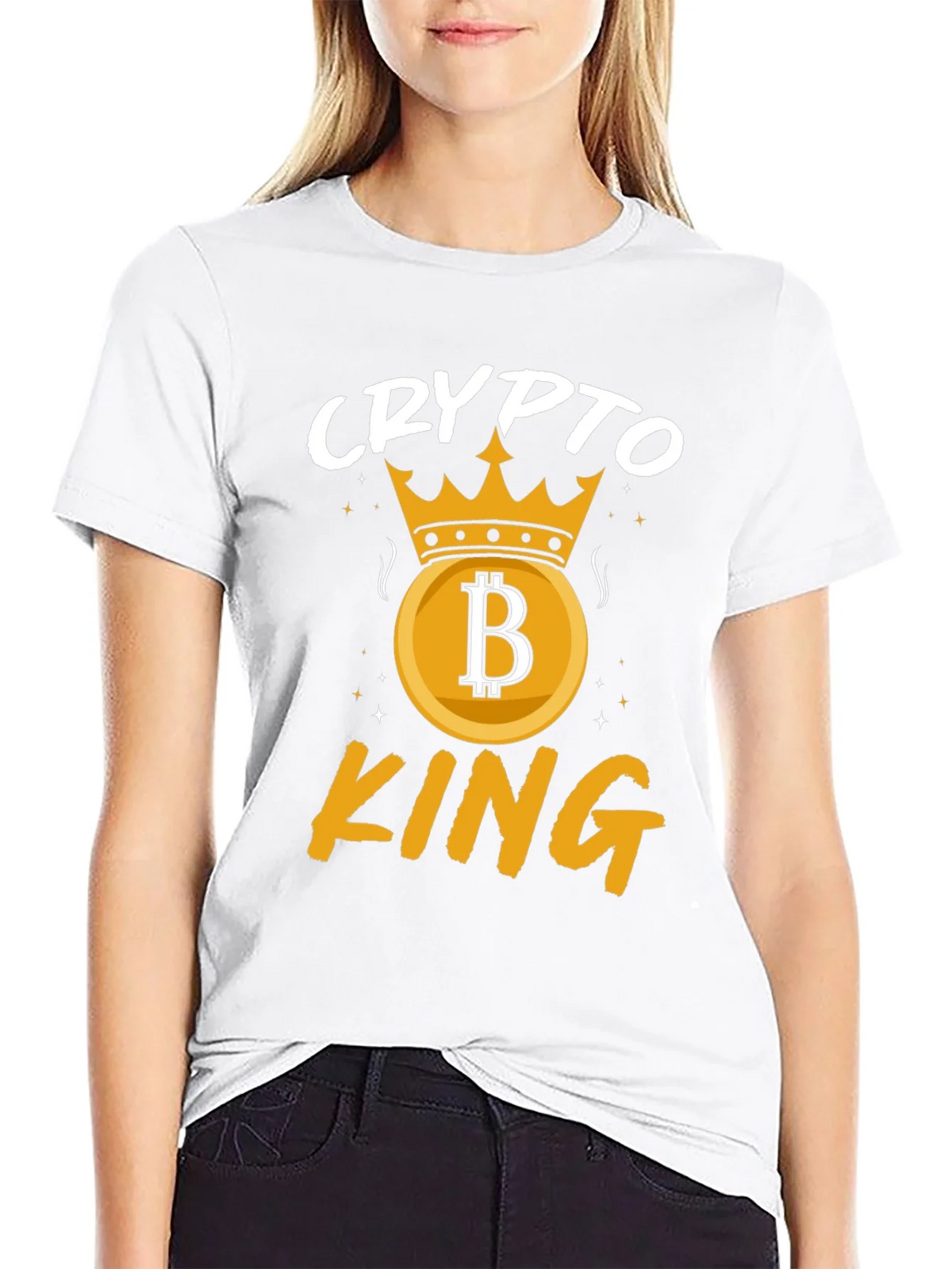 Crypto King Graphic T-Shirt - Bitcoin Crown product image 7