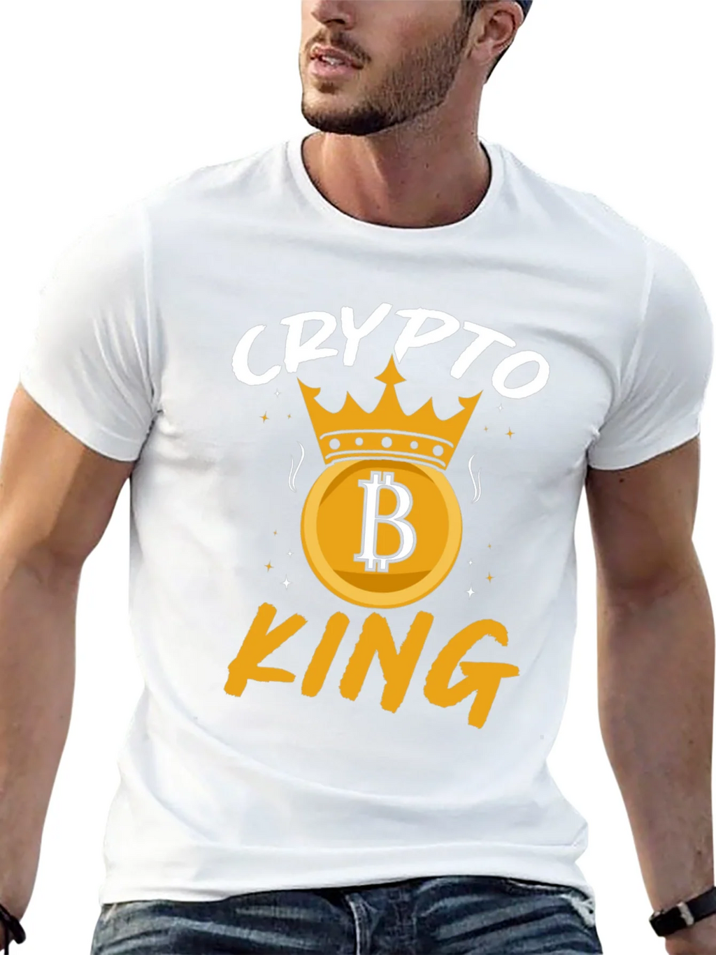 Crypto King Graphic T-Shirt - Bitcoin Crown product image 10