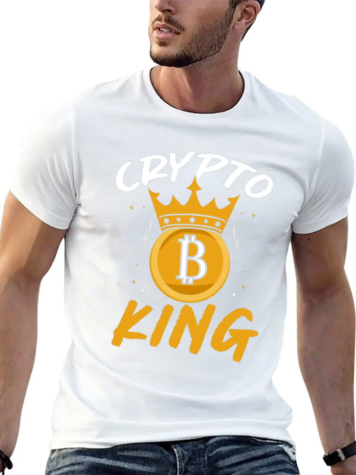 Crypto King Graphic T-Shirt - Bitcoin Crown product image 10
