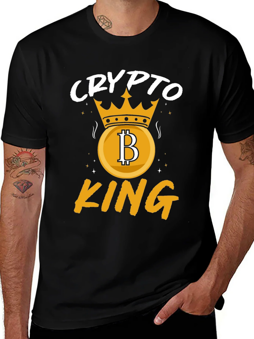 Crypto King Graphic T-Shirt - Bitcoin Crown product image 1