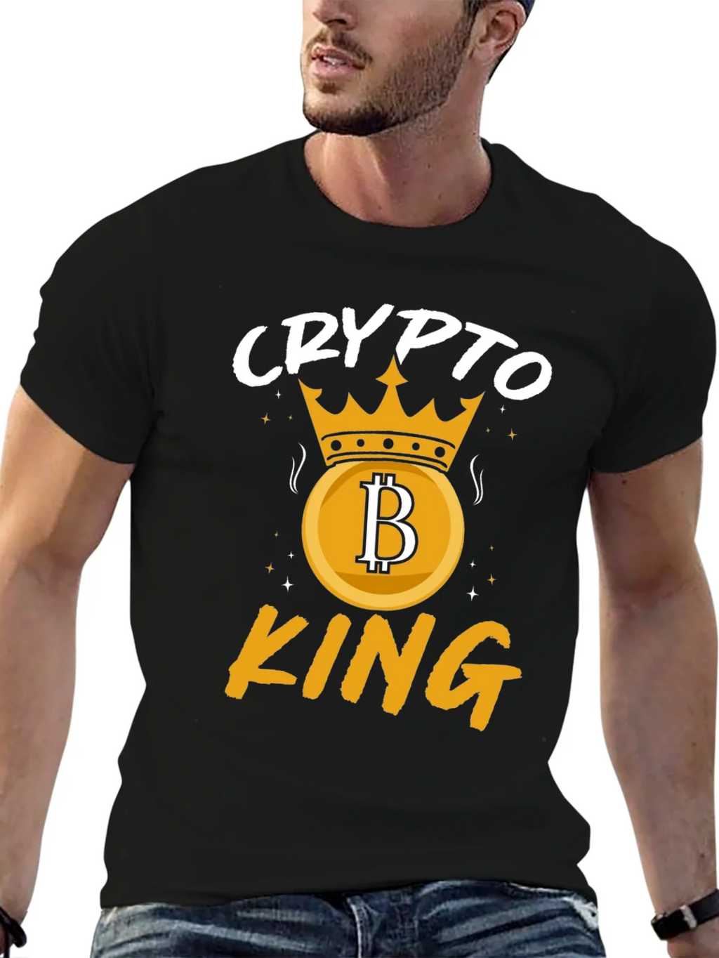 Crypto King Graphic T-Shirt - Bitcoin Crown product image 5