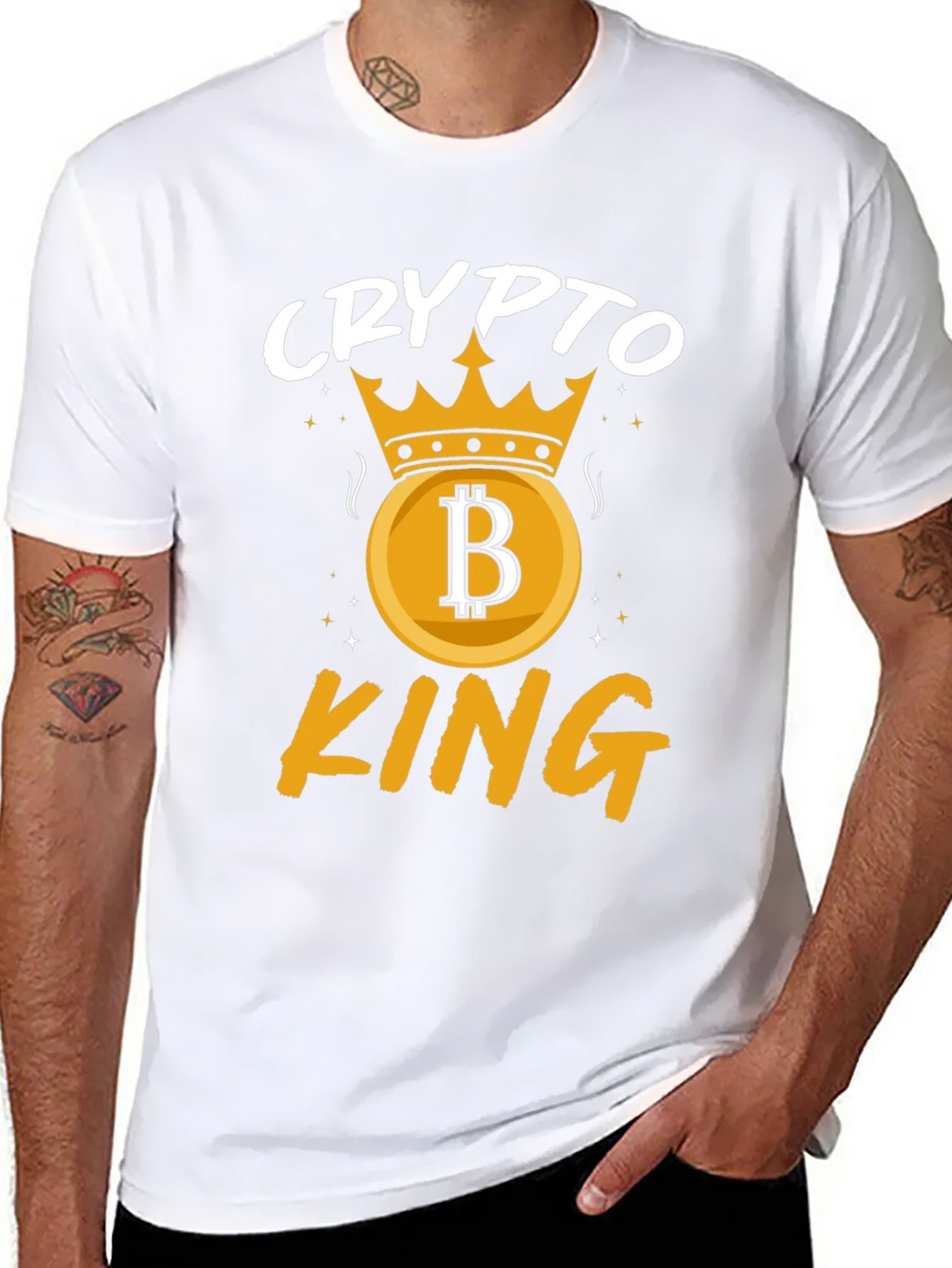 Crypto King Graphic T-Shirt - Bitcoin Crown product image 6