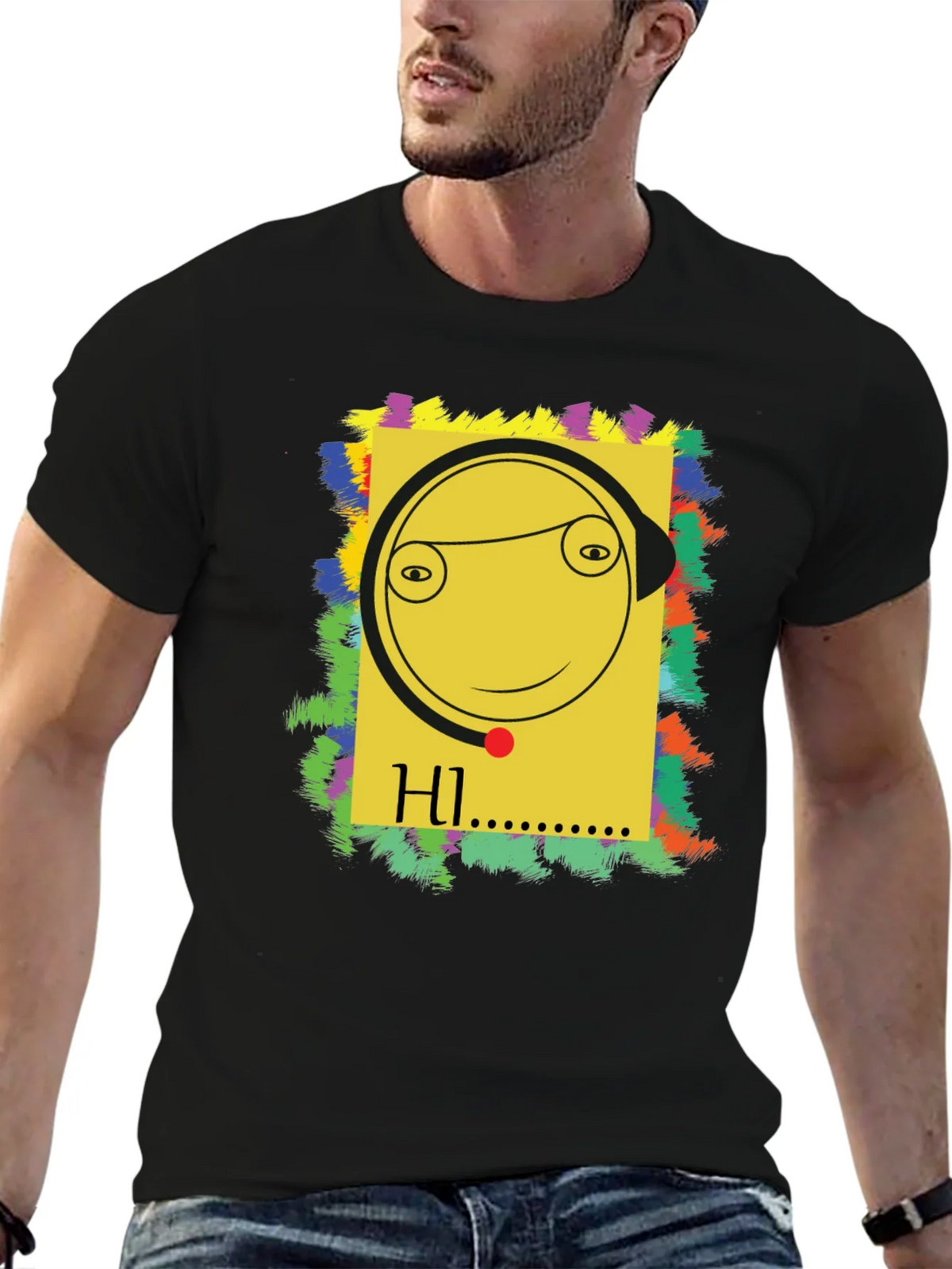Unique Graphic Tee - HI Smiley Face product image 2