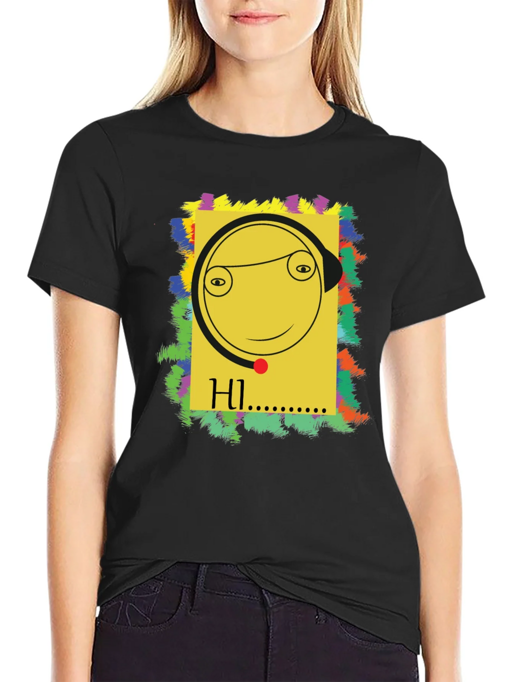 Unique Graphic Tee - HI Smiley Face product image 1