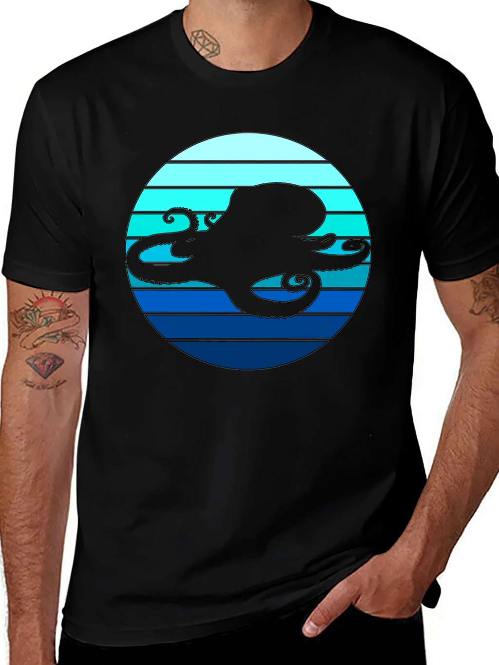 Octopus Silhouette T-Shirt - Nautical Style product image 1