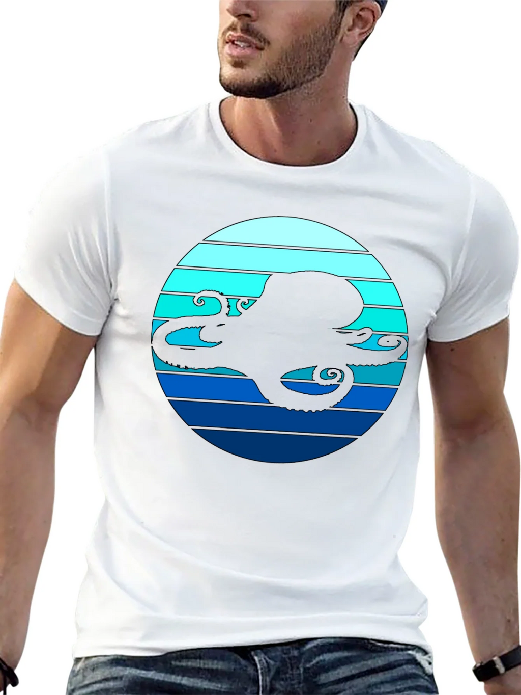 Octopus Silhouette T-Shirt - Nautical Style product image 12