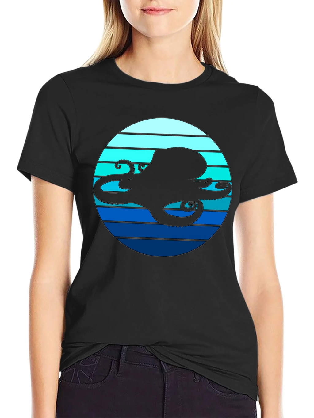 Octopus Silhouette T-Shirt - Nautical Style product image 2