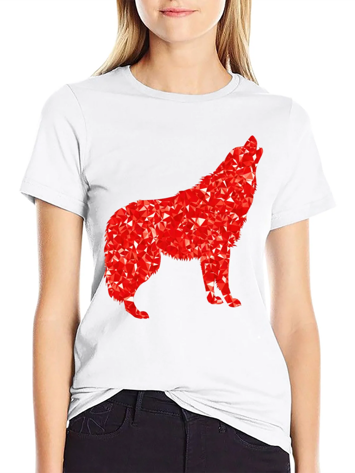 Geometric Wolf Graphic Tee - Black product image 8