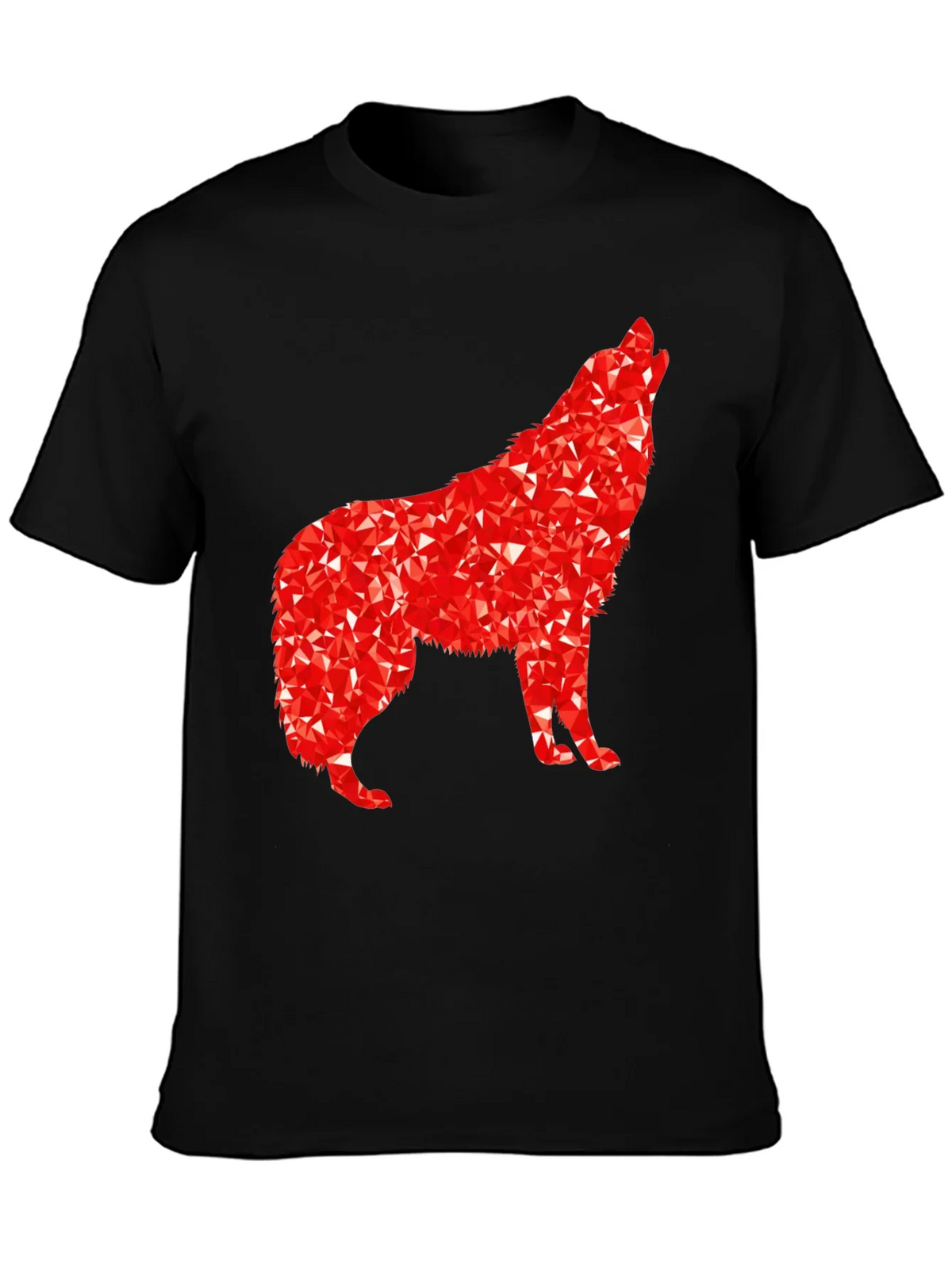 Geometric Wolf Graphic Tee - Black product image 3