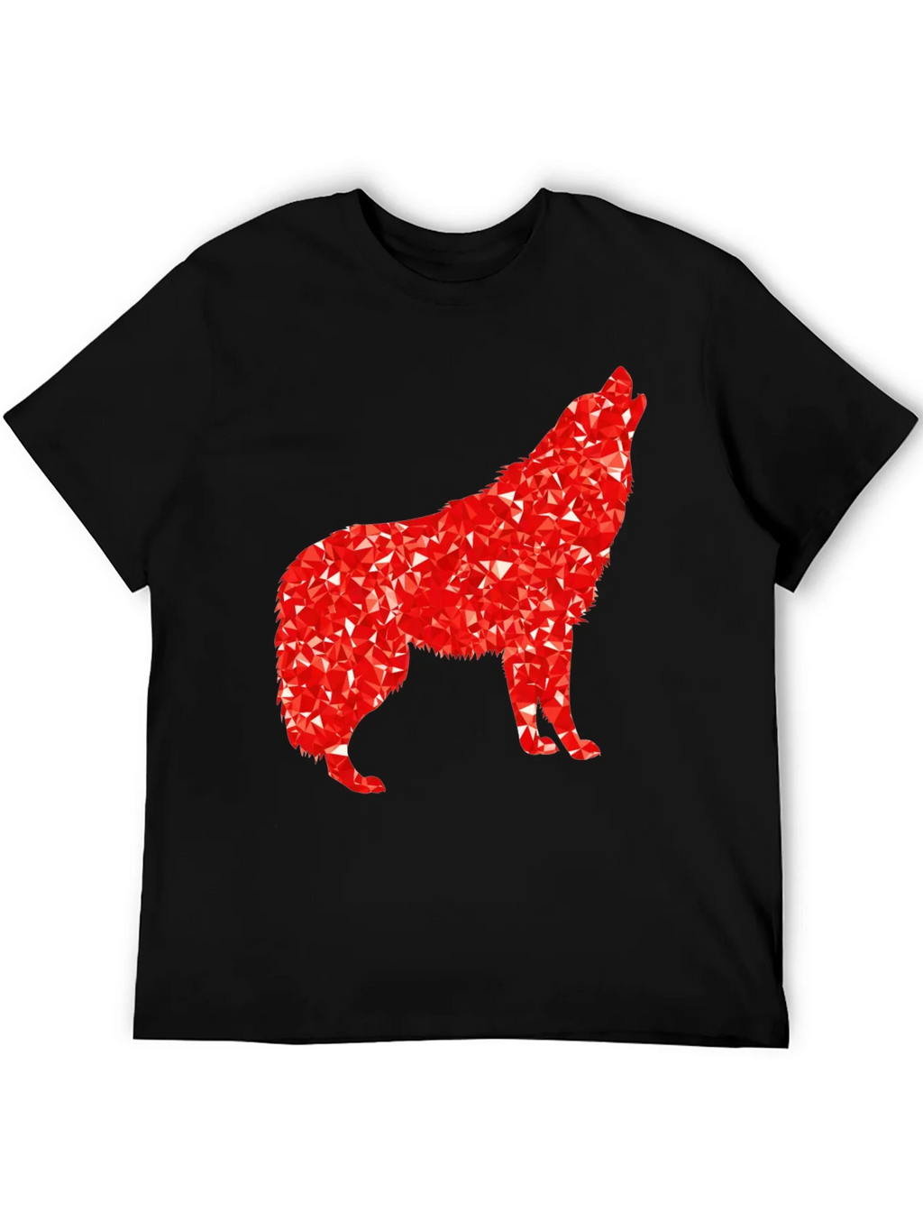 Geometric Wolf Graphic Tee - Black product image 5