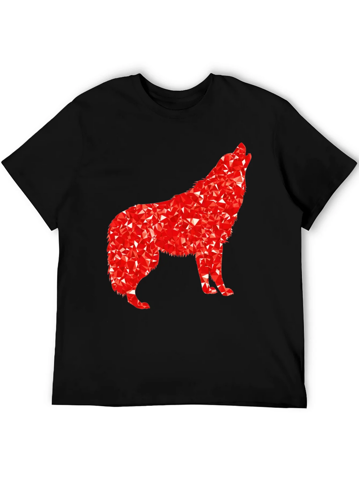 Geometric Wolf Graphic Tee - Black product image 5