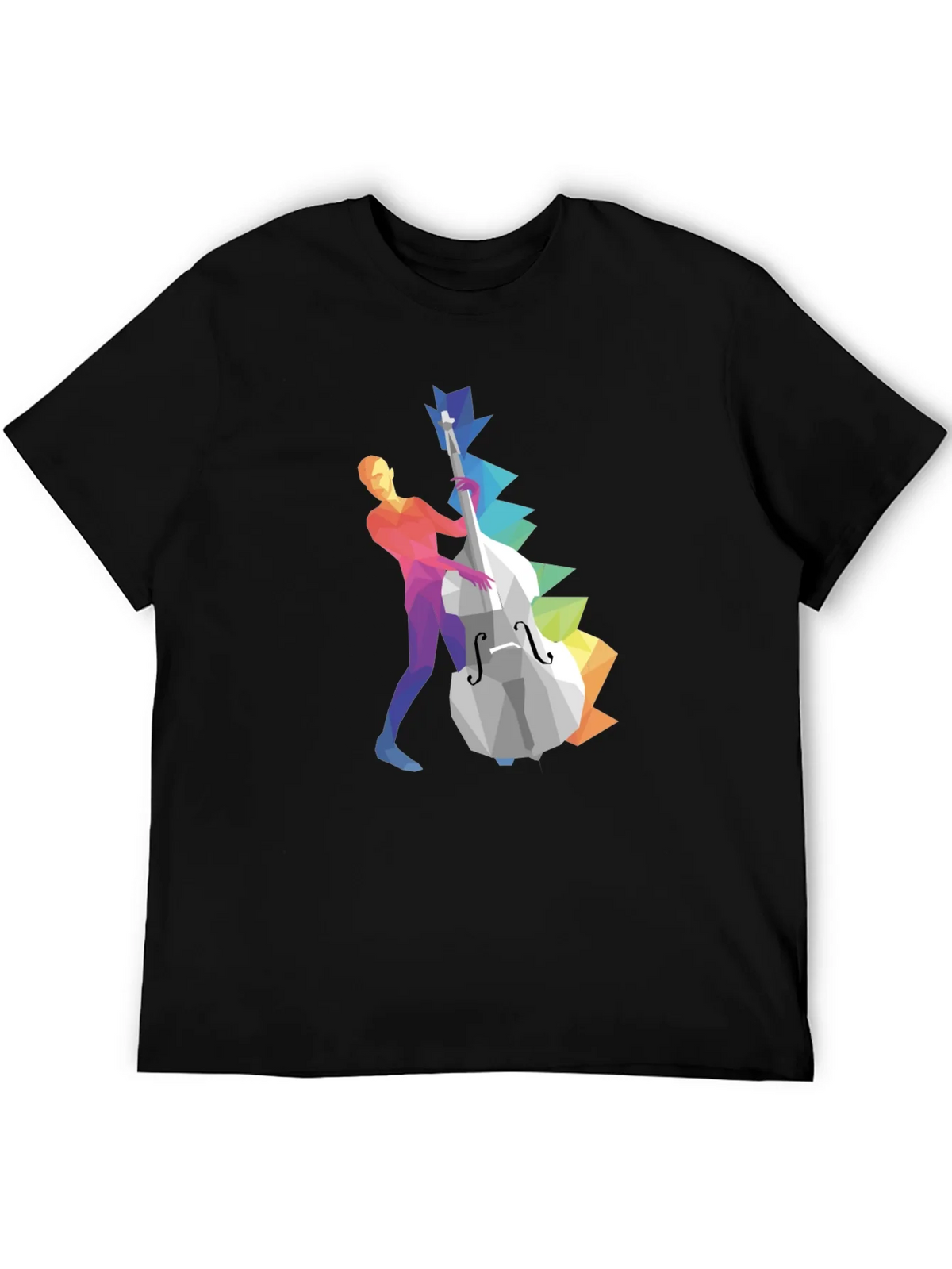 Musical T-Shirt: Geometric Bass Player Design product image 5