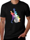 Musical T-Shirt: Geometric Bass Player Design product image 1