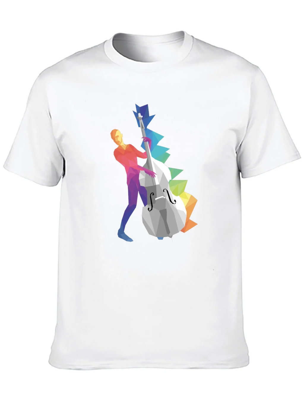 Musical T-Shirt: Geometric Bass Player Design product image 9