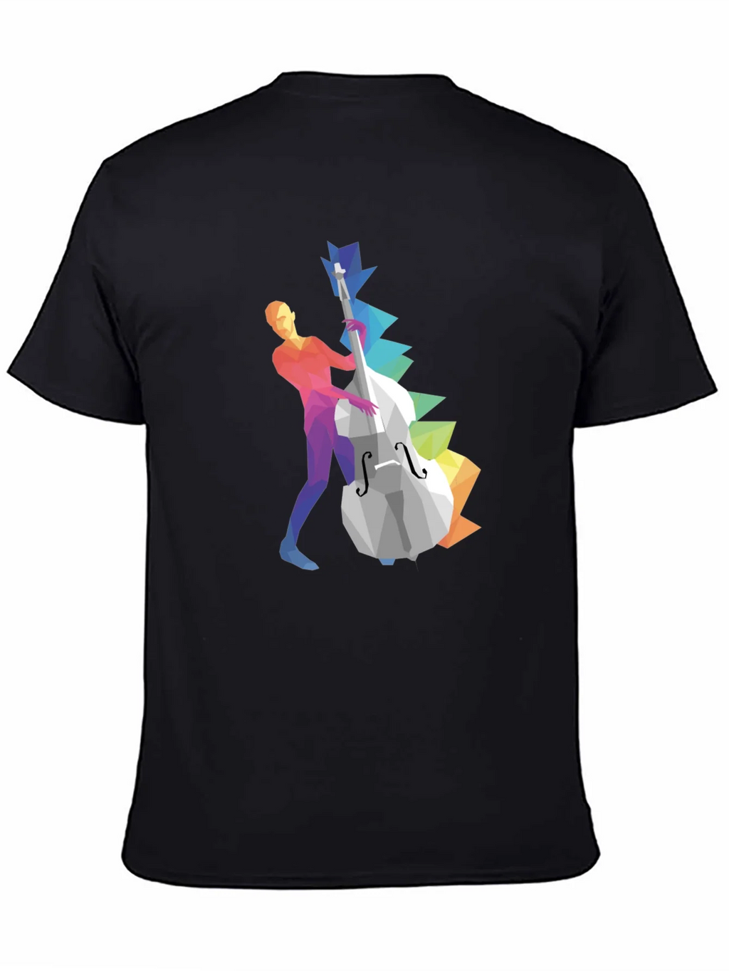 Musical T-Shirt: Geometric Bass Player Design product image 4