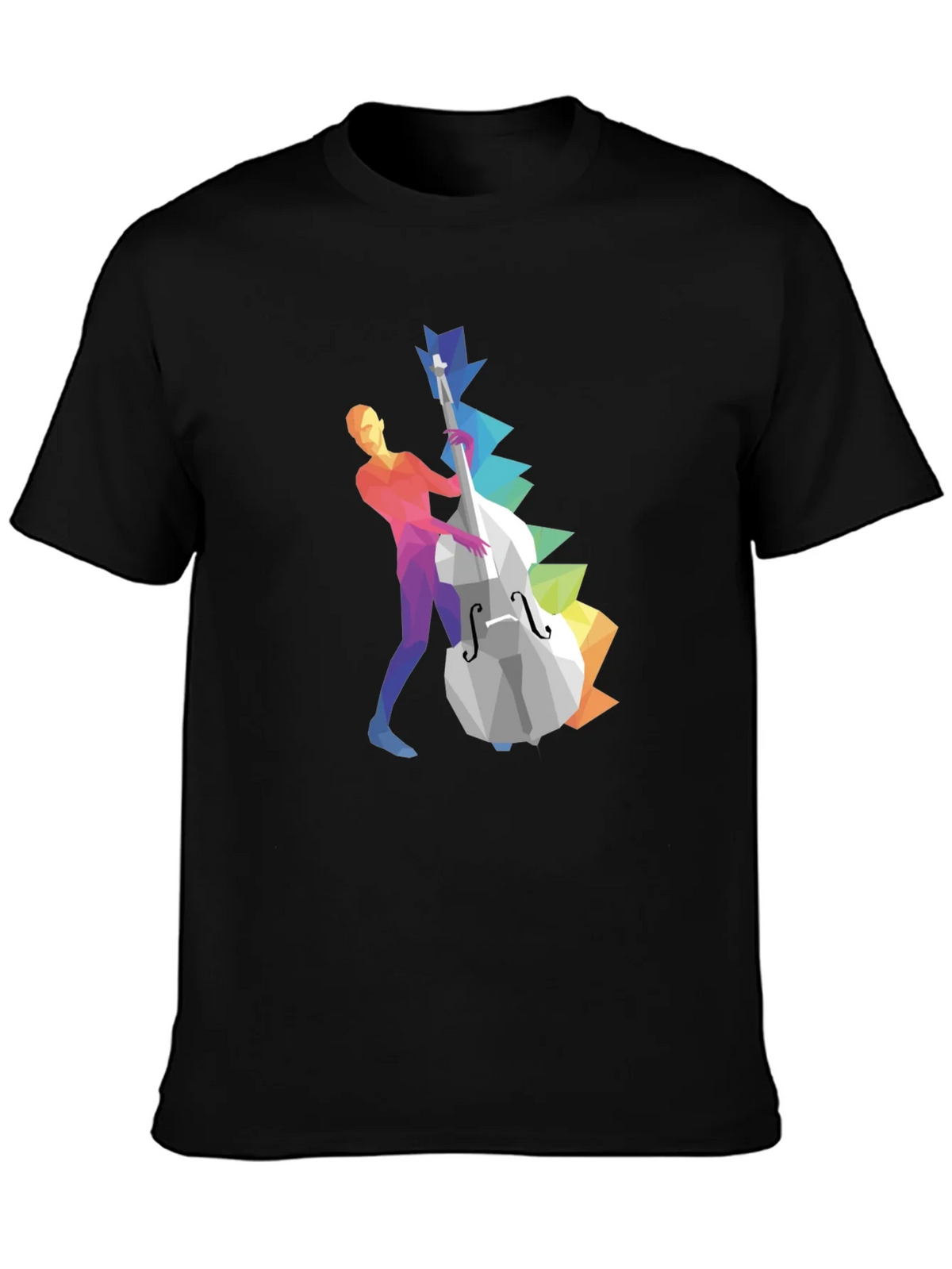 Musical T-Shirt: Geometric Bass Player Design product image 3