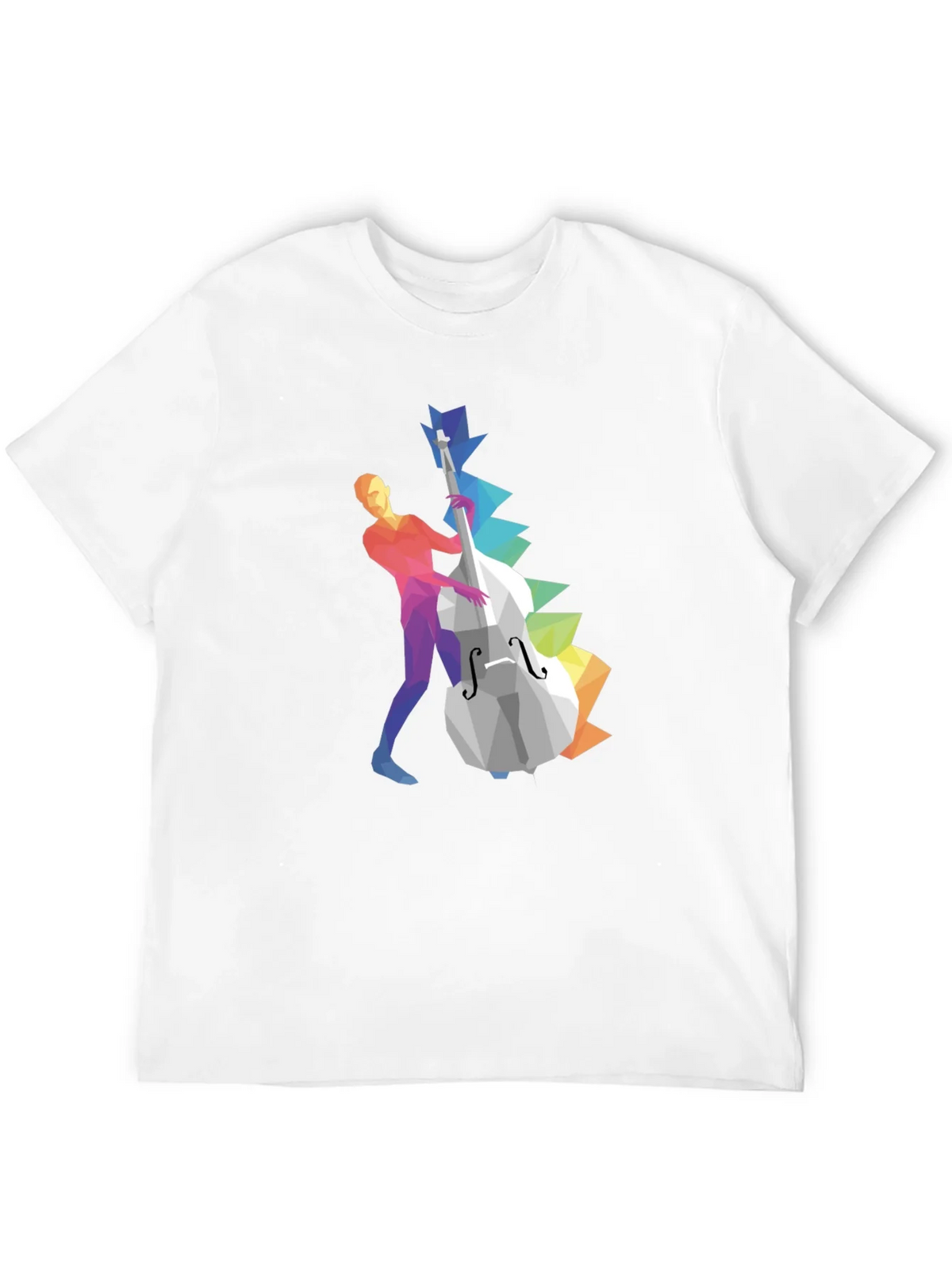 Musical T-Shirt: Geometric Bass Player Design product image 11