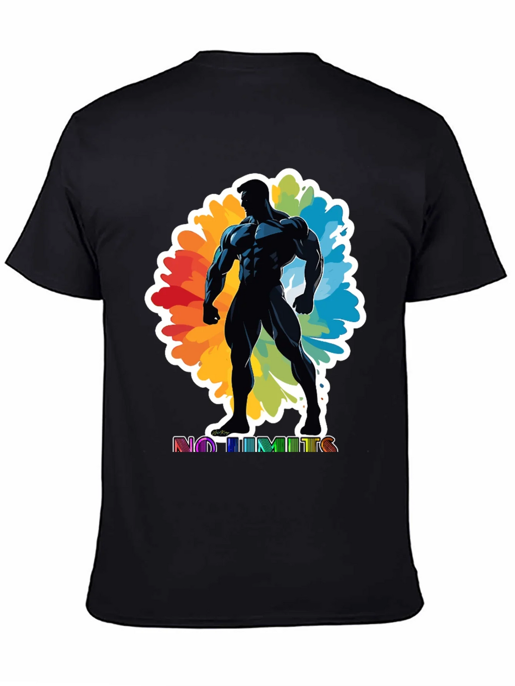 No Limits Graphic Tee: Black Muscle Man Design product image 4