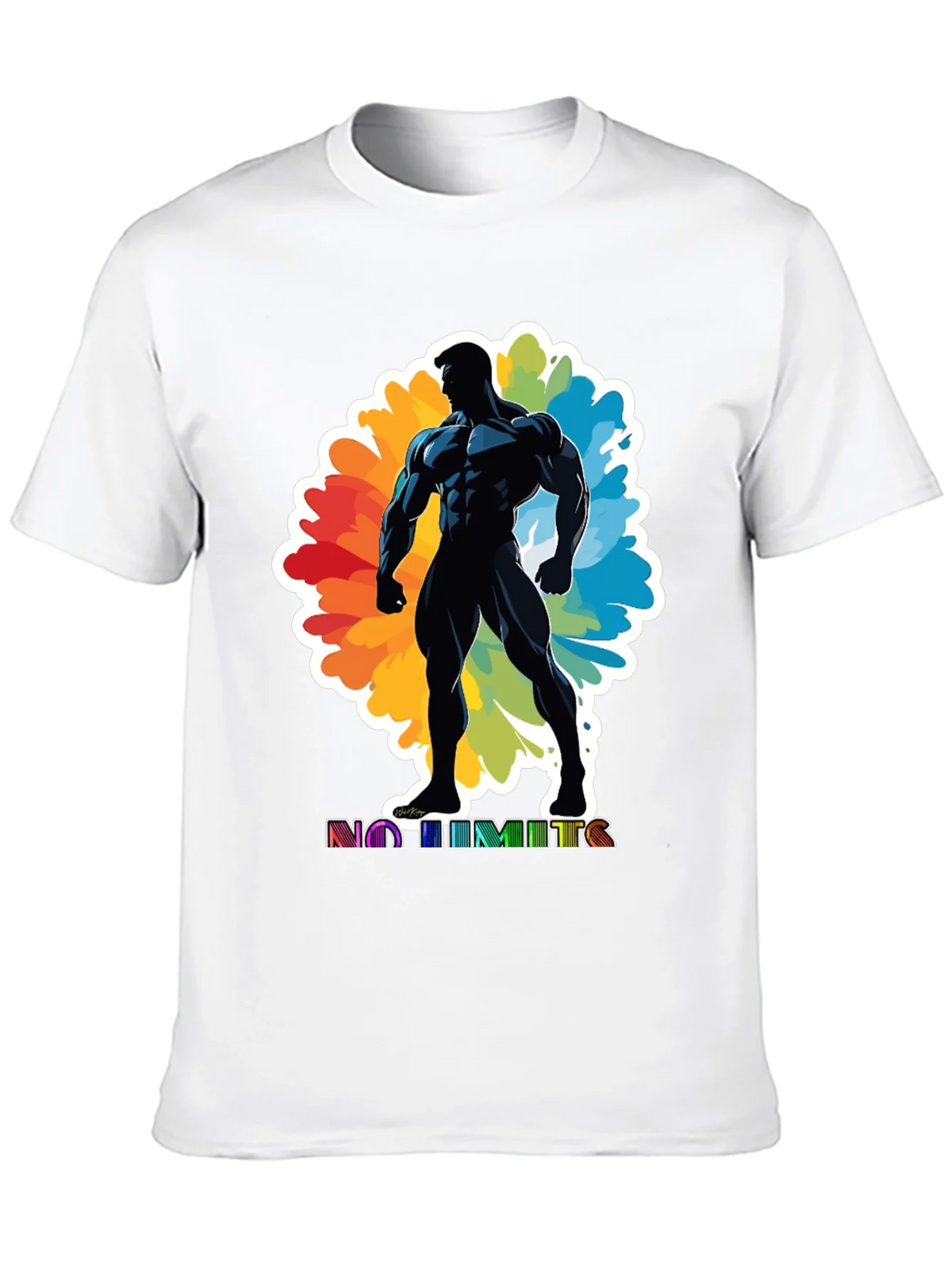 No Limits Graphic Tee: Black Muscle Man Design product image 9