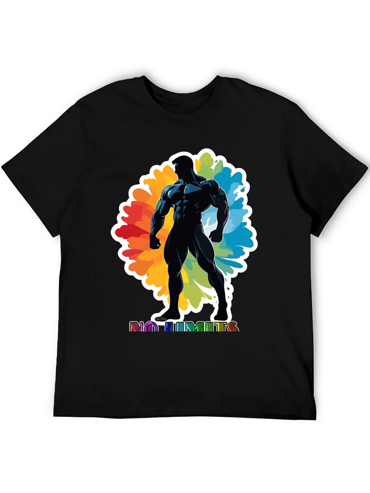 No Limits Graphic Tee: Black Muscle Man Design product image 5