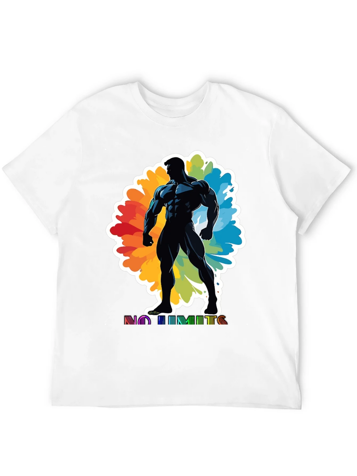 No Limits Graphic Tee: Black Muscle Man Design product image 11