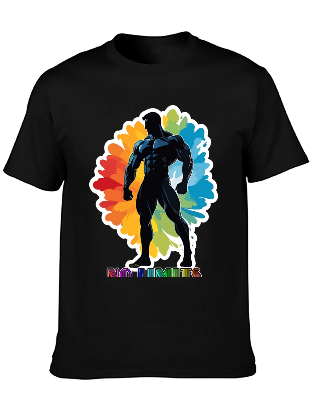 No Limits Graphic Tee: Black Muscle Man Design product image 3