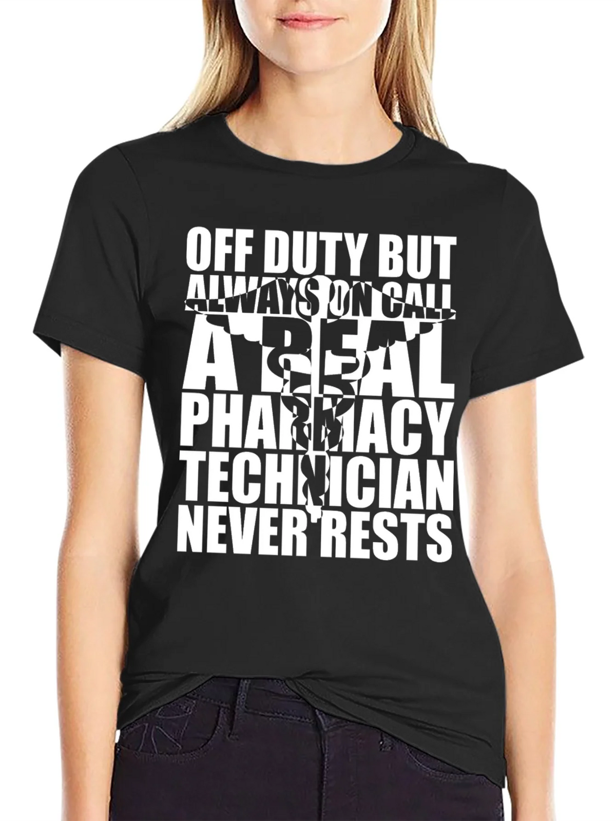 Pharmacy Tech Always On Call Black T-Shirt product image 2