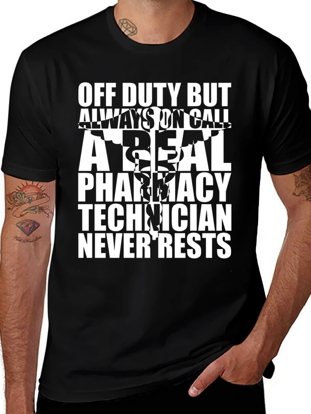 Pharmacy Tech Always On Call Black T-Shirt product image 1