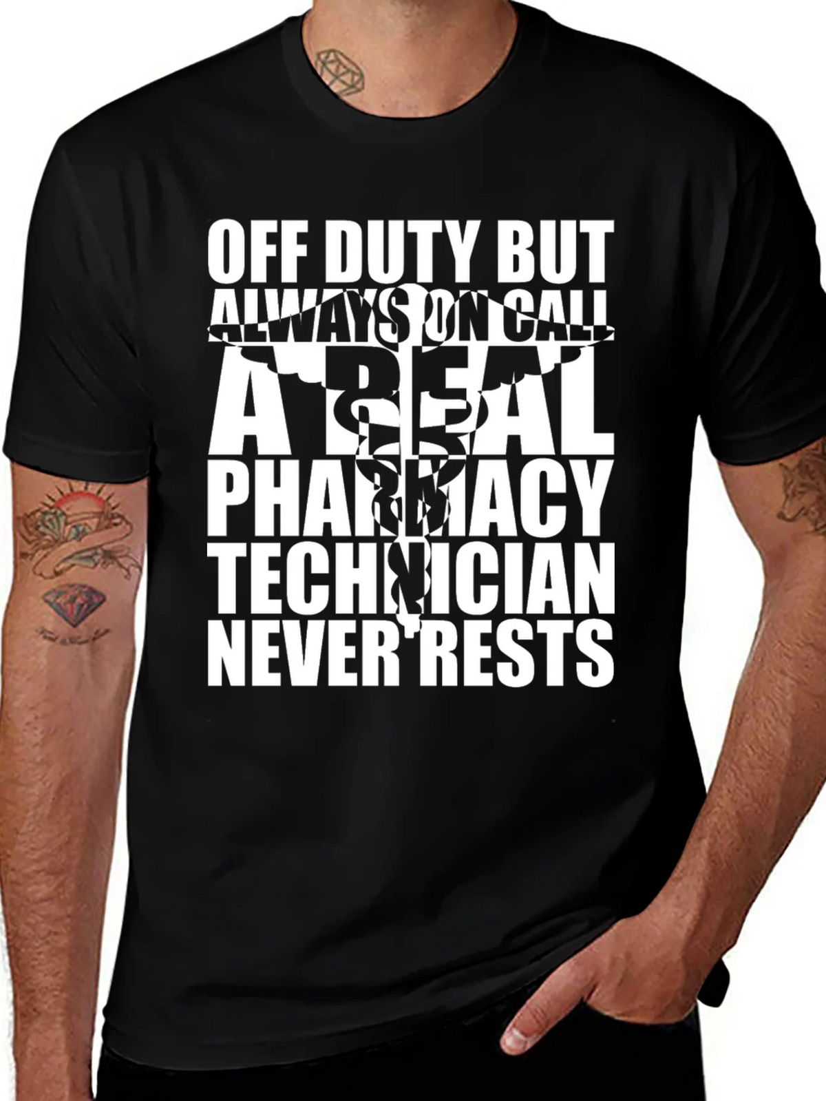 Pharmacy Tech Always On Call Black T-Shirt product image 1