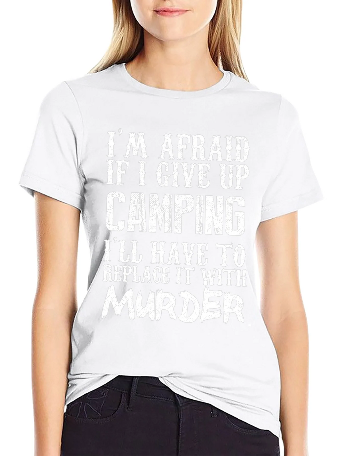 Camping & Murder Graphic Tee - Funny Slogan T-Shirt product image 3