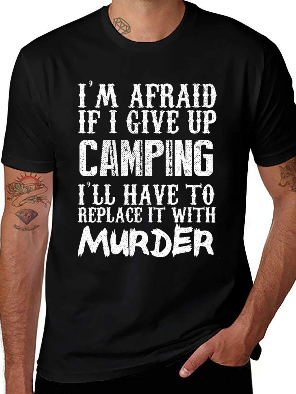 Camping & Murder Graphic Tee - Funny Slogan T-Shirt product image 1