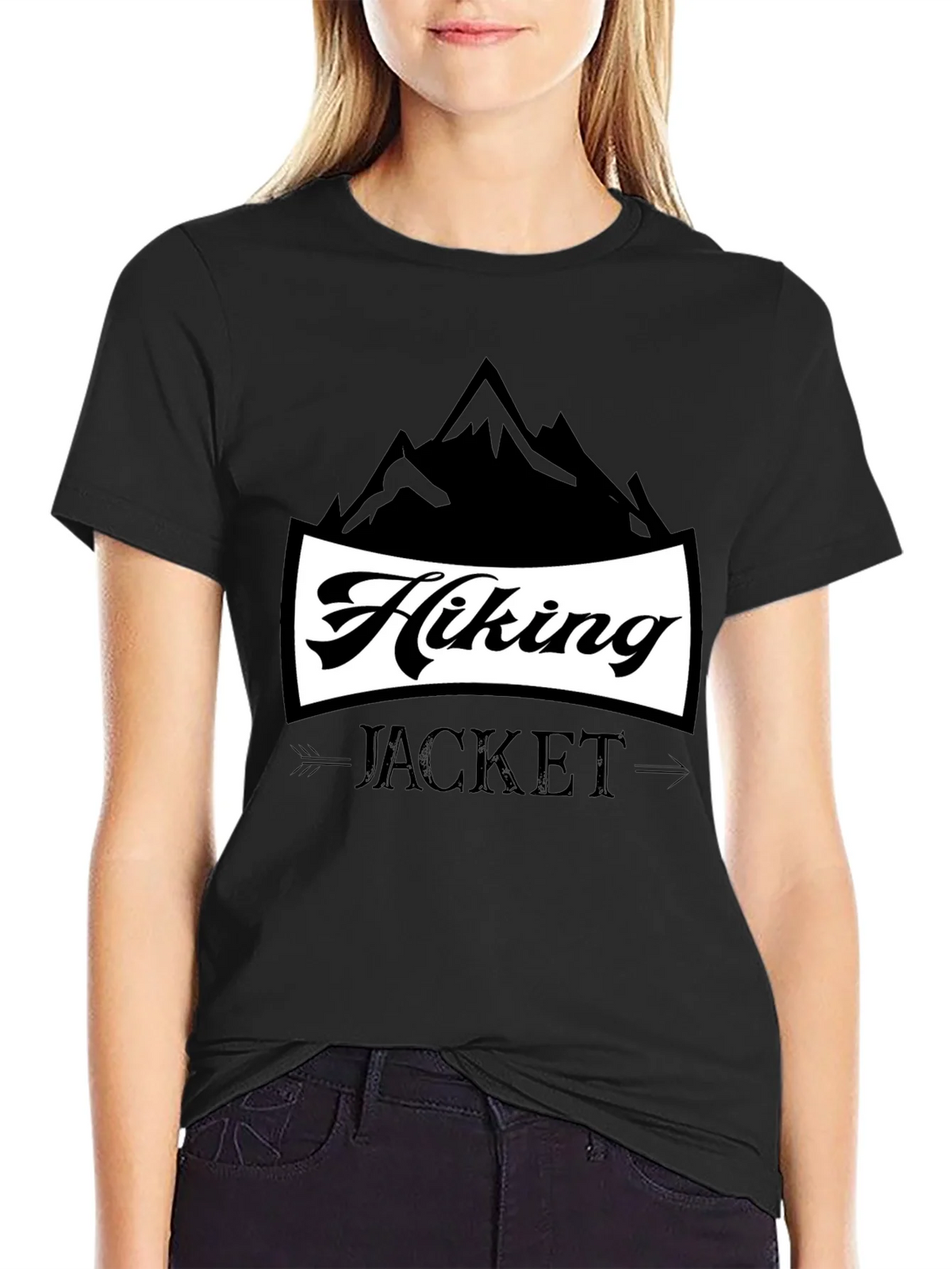 Hiking Jacket Graphic T-Shirt | Black Casual Tee product image 2
