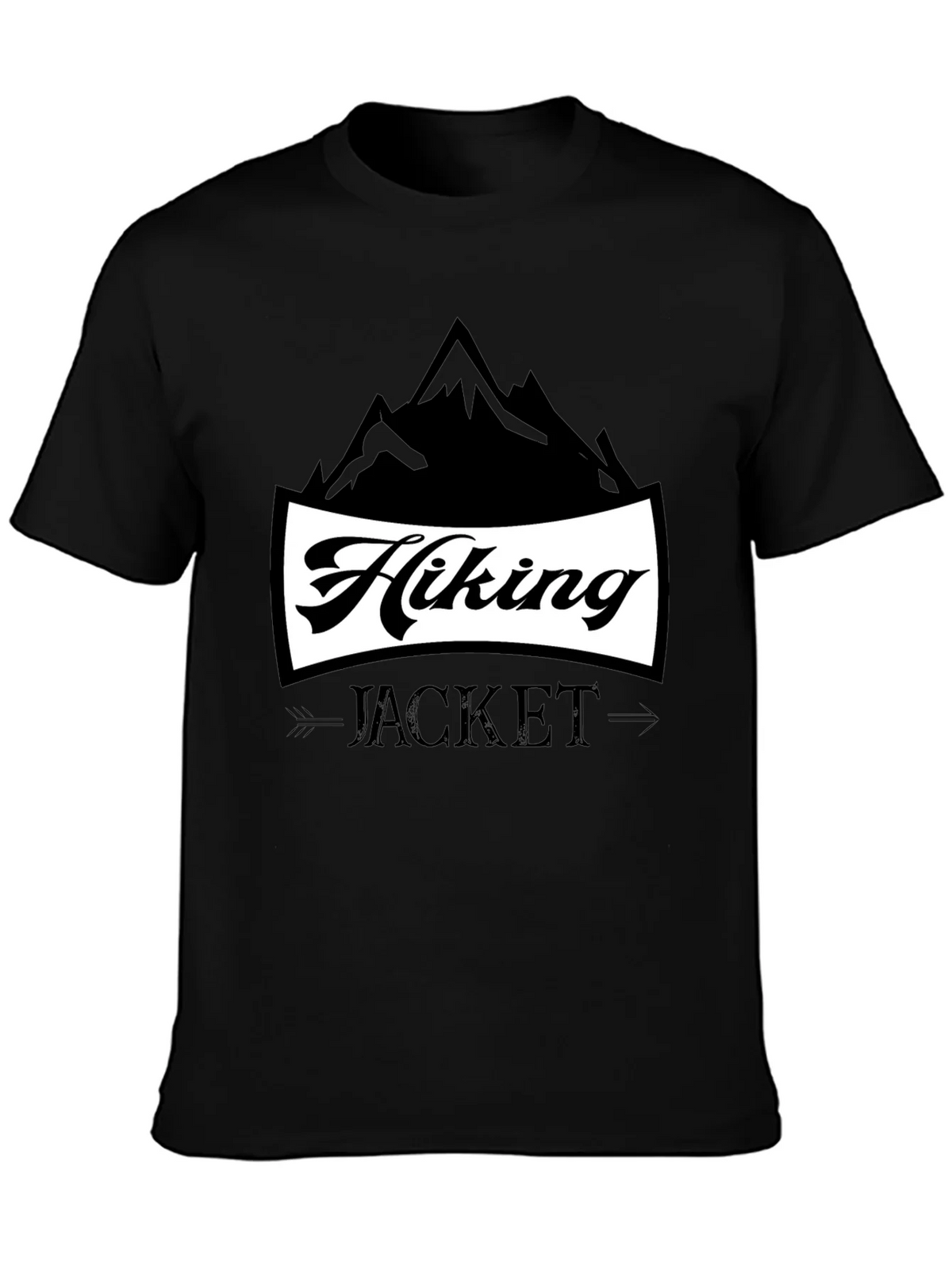 Hiking Jacket Graphic T-Shirt | Black Casual Tee product image 3