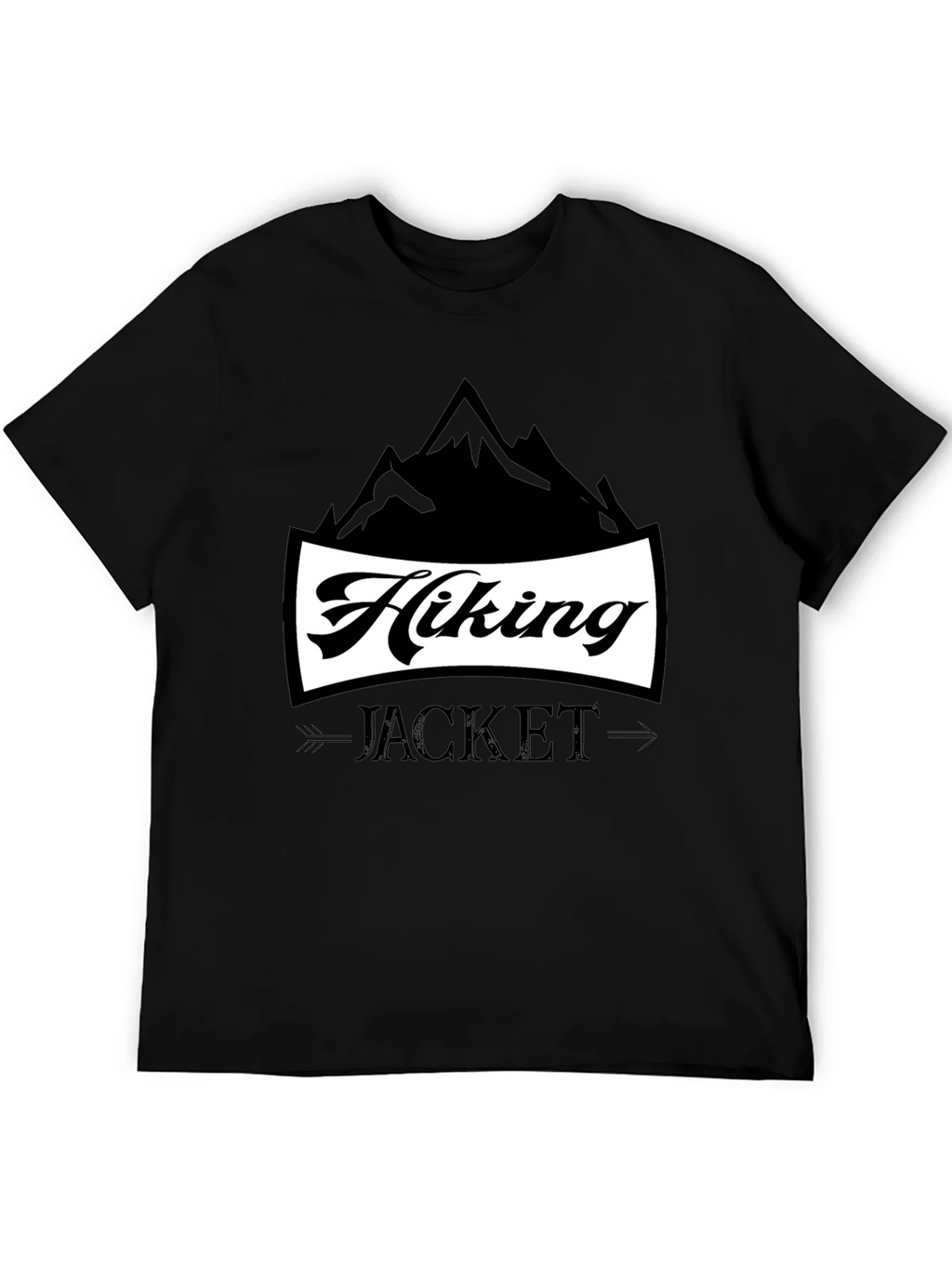 Hiking Jacket Graphic T-Shirt | Black Casual Tee product image 5