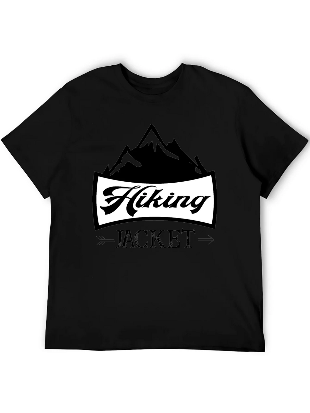 Hiking Jacket Graphic T-Shirt | Black Casual Tee product image 5