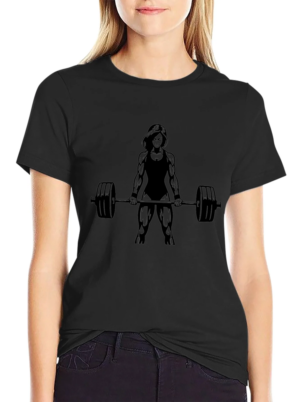 Weightlifting Womans Black T-Shirt product image 2