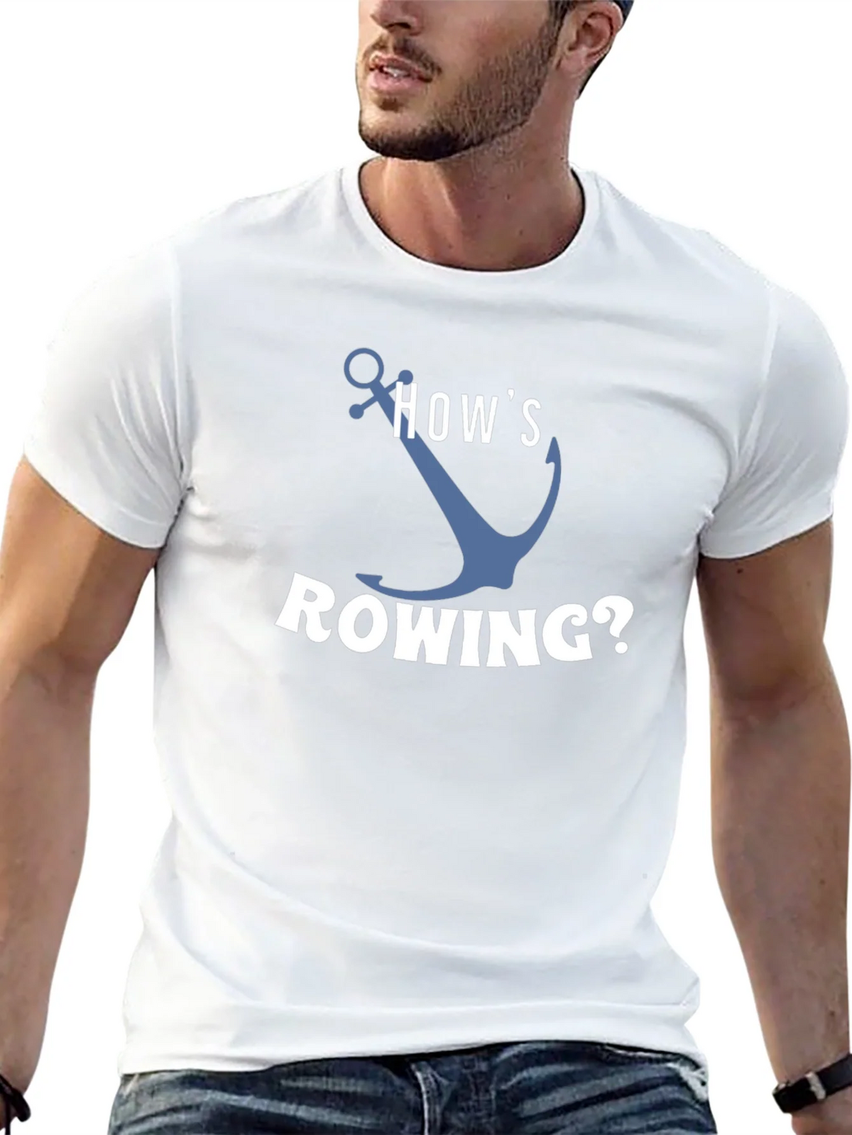 Hows Rowing? Black Graphic T-Shirt product image 12