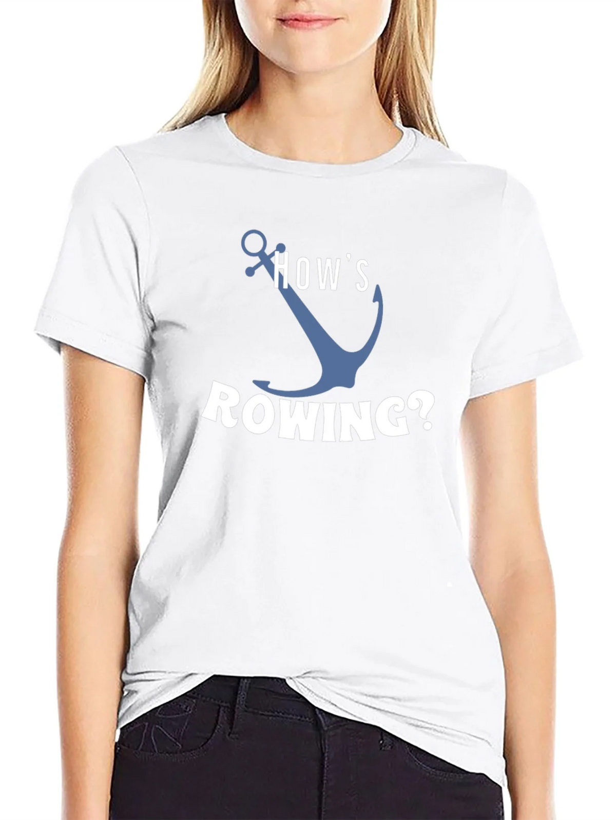 Hows Rowing? Black Graphic T-Shirt product image 8