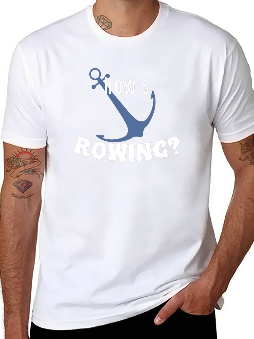 Hows Rowing? Black Graphic T-Shirt product image 7