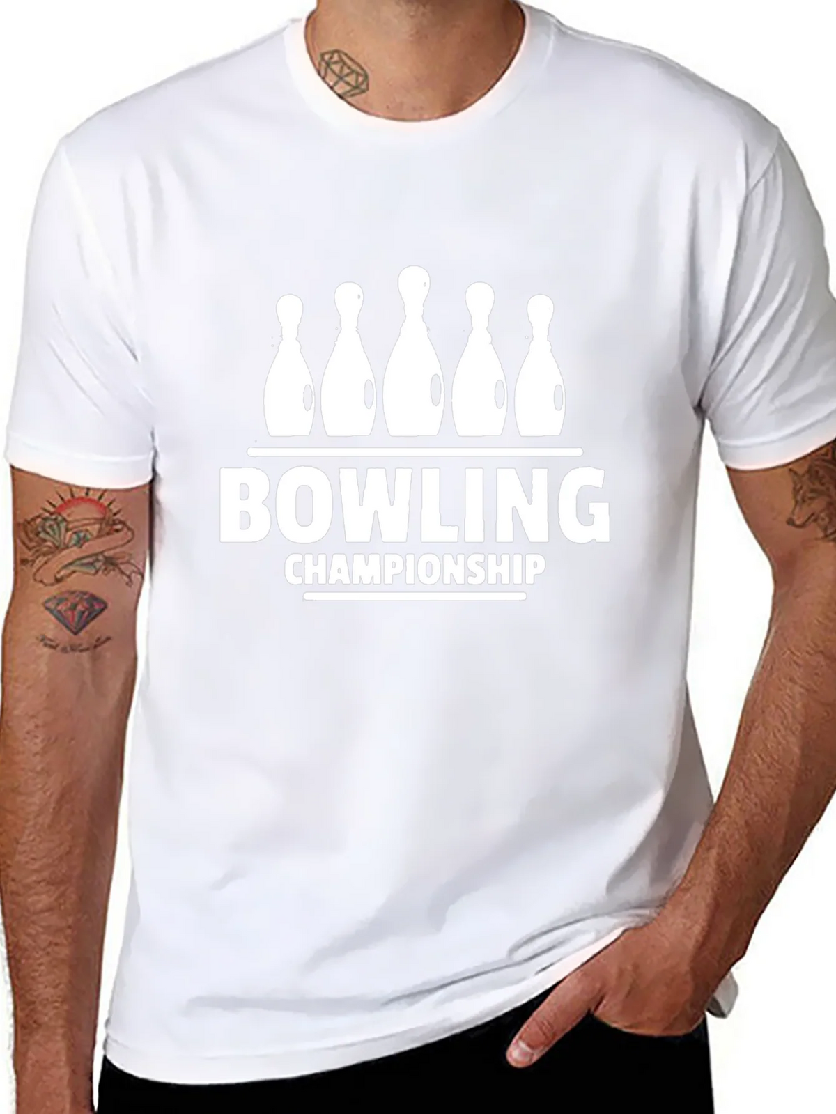 Bowling Championship Black Graphic Tee Shirt product image 7