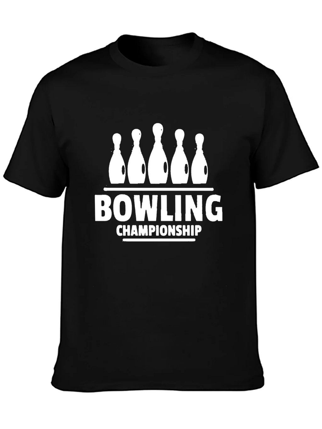 Bowling Championship Black Graphic Tee Shirt product image 3
